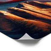 Majestic Eagle verschmolzen mit amerikanischer Fla Poster (Ecke)