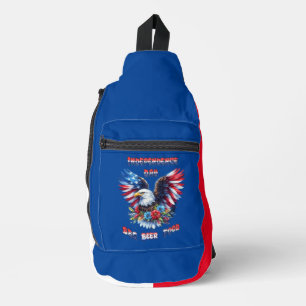 Majestic Eagles blüht Unabhängigkeitstag Crossbody Bag