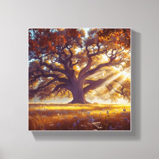 Majestic Eak auf der Wiese Leinwanddruck (Vorderseite)