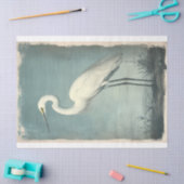 Majestic Egret in Coastal Watercolor Decoupage Seidenpapier (Basteln)