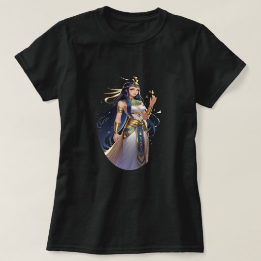 Majestic Egyptian Queen – Premium Anime Style T-Shirt (Design vorne)