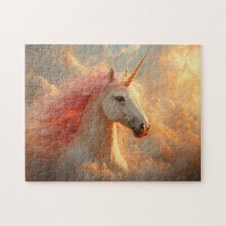 Majestic Einhorn in Sonnenuntergang Wolken Puzzle