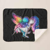 Majestic Einhorn mit Regenbogenflügel Sherpadecke (Vorderseite (Horizontal))