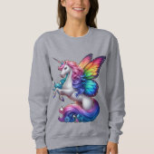 Majestic Einhorn mit Regenbogenflügel Sweatshirt (Vorderseite)