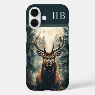Majestic Elch Deer Monogram Personalisiert iPhone 16 Hülle
