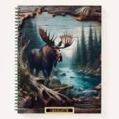 Majestic Elch in der Nähe eines ruhigen Flusses im Notizblock (Vorderseite)