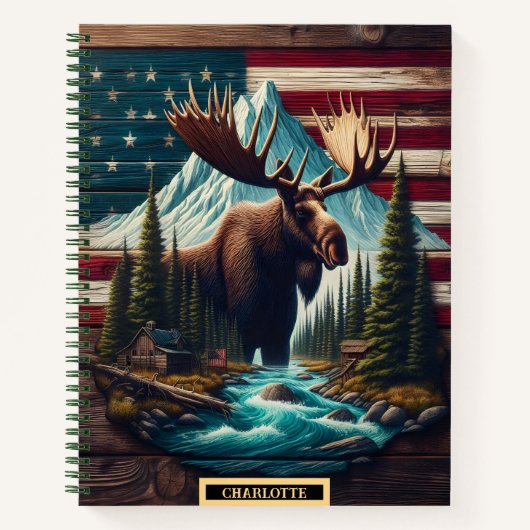 Majestic Elch ist stolz inmitten einer lebendigen Notizblock (Vorderseite)