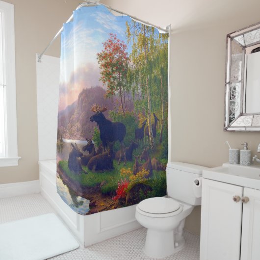 Majestic Elche in einer schwedischen Herbstlandsch Duschvorhang (Beispiel)