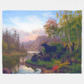 Majestic Elche in einer schwedischen Herbstlandsch Fleecedecke (Vorderseite (Horizontal))