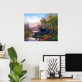 Majestic Elche in einer schwedischen Herbstlandsch Poster (Heimbüro)