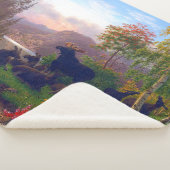 Majestic Elche in einer schwedischen Herbstlandsch Sherpadecke (3/4)