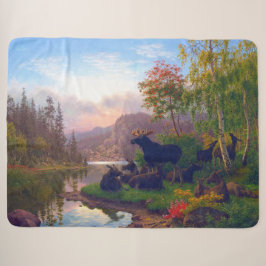 Majestic Elche in einer schwedischen Herbstlandsch Sherpadecke