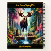 Majestic Elche steht an einem ruhigen Waldstrom Notizblock (Rückseite)