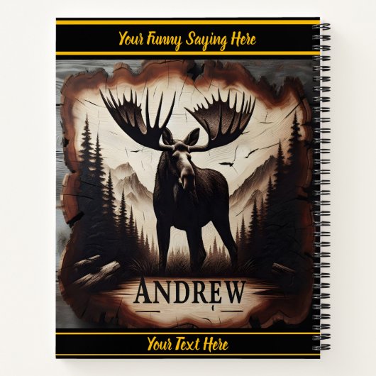 Majestic Elche steht in dunklen Wäldern Notizblock (Rückseite)