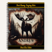 Majestic Elche steht in dunklen Wäldern Notizblock (Vorderseite)