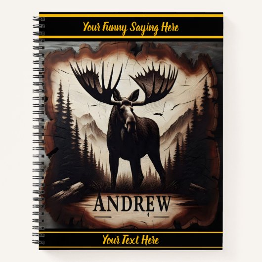 Majestic Elche steht in dunklen Wäldern Notizblock (Vorderseite)
