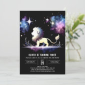 Majestic Elegant Lion Birthday Einladung (Stehend Vorderseite)