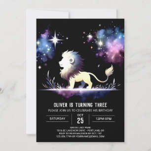 Majestic Elegant Lion Birthday Einladung