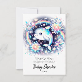 Majestic Elegante Dolphin Baby Dusche Dankeskarte