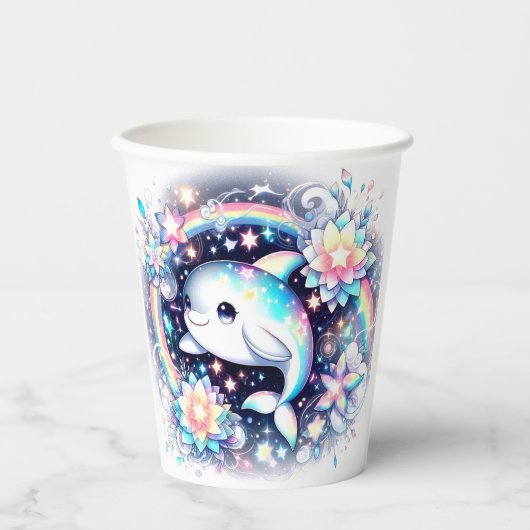 Majestic Elegante Dolphin Baby Dusche Pappbecher (Vorderseite)
