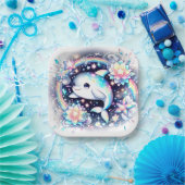 Majestic Elegante Dolphin Baby Dusche Pappteller (Party)