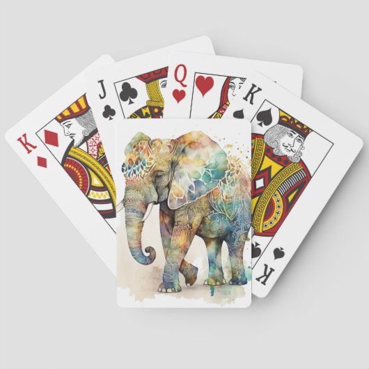 Majestic Elephant Beautiful Artwork Spirit Guide Spielkarten (Rückseite)