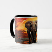 Majestic Elephant bei Sunset Tasse (Vorderseite Links)