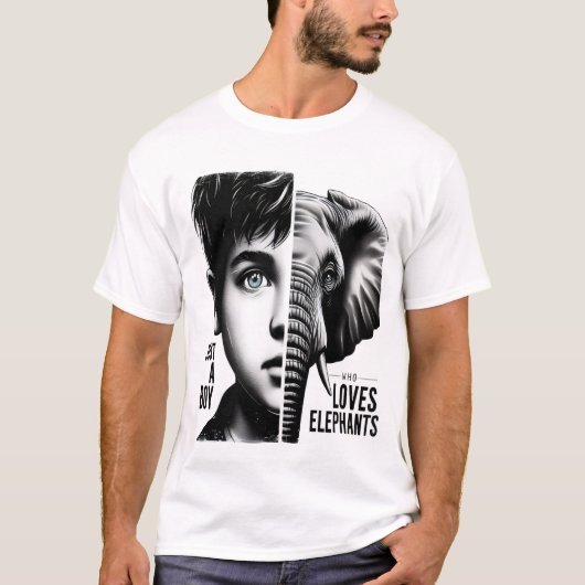 Majestic Elephant Boy Harmony Portrait T-Shirt (Vorderseite)