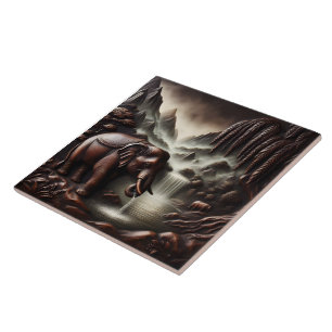 Majestic Elephant Drinks von Serene Waterfall Fliese