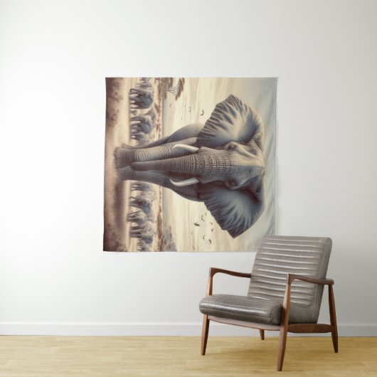 Majestic Elephant Herde Wandteppich (Beispiel (Horizontal))