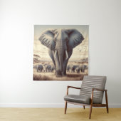Majestic Elephant Herde Wandteppich (Beispiel)