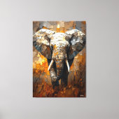 Majestic Elephant in Dynamic Impasto Art Leinwanddruck (Vorderseite)