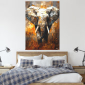Majestic Elephant in Dynamic Impasto Art Leinwanddruck (Insitu (Schlafzimmer))