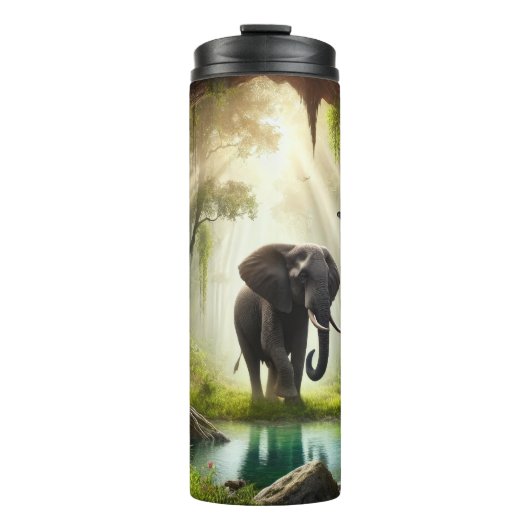 Majestic Elephant in tropischer Wildnis Thermosbecher (Vorderseite)