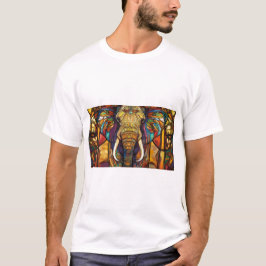 Majestic Elephant in verklebter Glaskunst T-Shirt