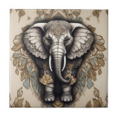 Majestic Elephant Mandala Fliese (Vorderseite)