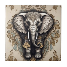 Majestic Elephant Mandala Fliese