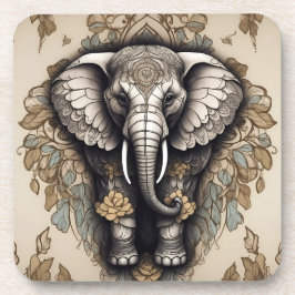 Majestic Elephant Mandala Getränkeuntersetzer