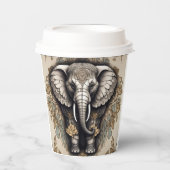 Majestic Elephant Mandala Pappbecher (Vorderseite)