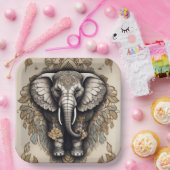 Majestic Elephant Mandala Pappteller (Party)