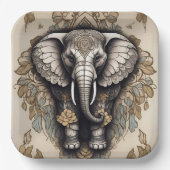 Majestic Elephant Mandala Pappteller (Vorderseite)