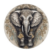 Majestic Elephant Mandala Schneidebrett (Vorderseite)
