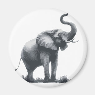 Majestic Elephant mit Raised Trunk Magnet