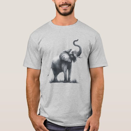 Majestic Elephant mit Raised Trunk T-Shirt (Vorderseite)