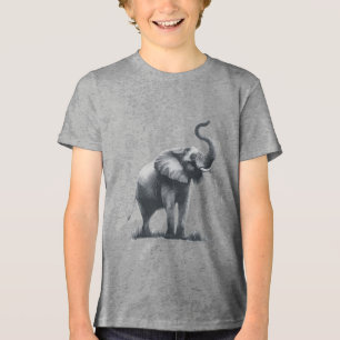 Majestic Elephant mit Raised Trunk Tri-Blend Shirt