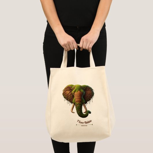 Majestic Elephant - Nature Inspiriert Öko Tragetasche (Vorderseite (Produkt))