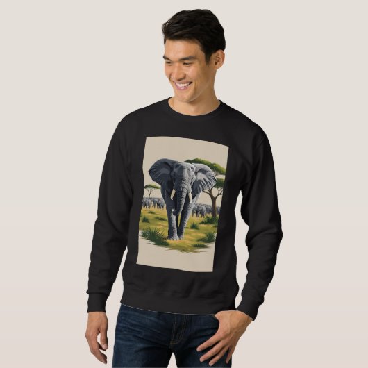 Majestic Elephant Savanna Sweatshirt (Vorne ganz)
