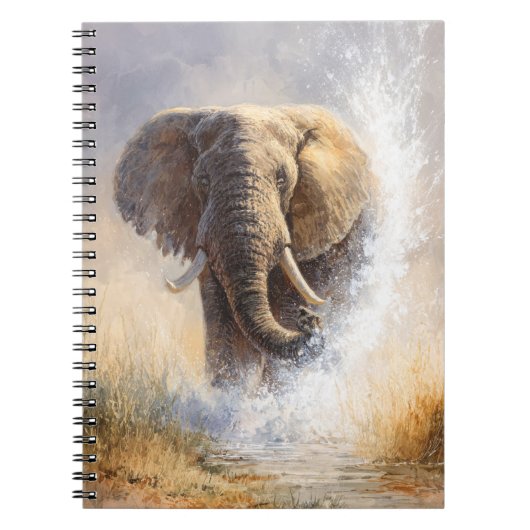 Majestic Elephant Splash-Notebook Notizblock (Vorderseite)