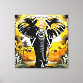 Majestic Elephant Sunset Leinwanddruck (Vorderseite)