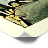 Majestic Elephant Sunset Poster (Ecke)